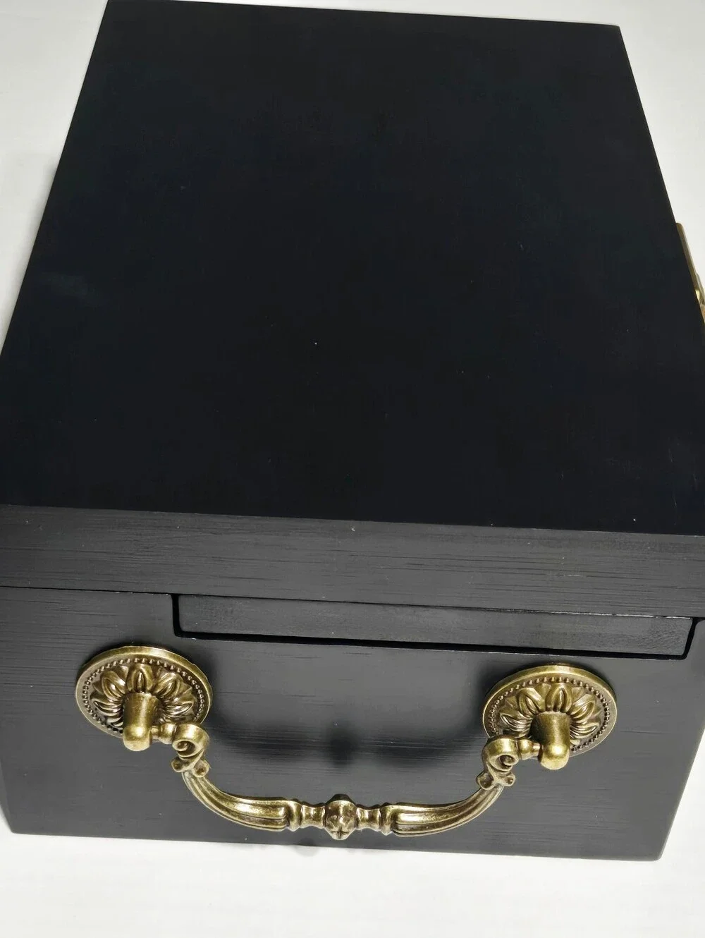 Bamboo Stash Box with Combination Lock Black Storage Organizer NEW